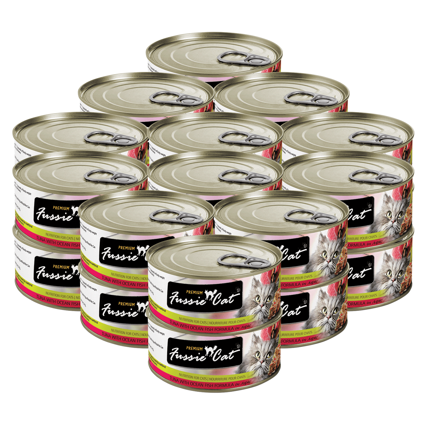 FUSSIE CAT Atún Premium con Pescado Oceánico en Aspic - Lata para Gatos | 80g