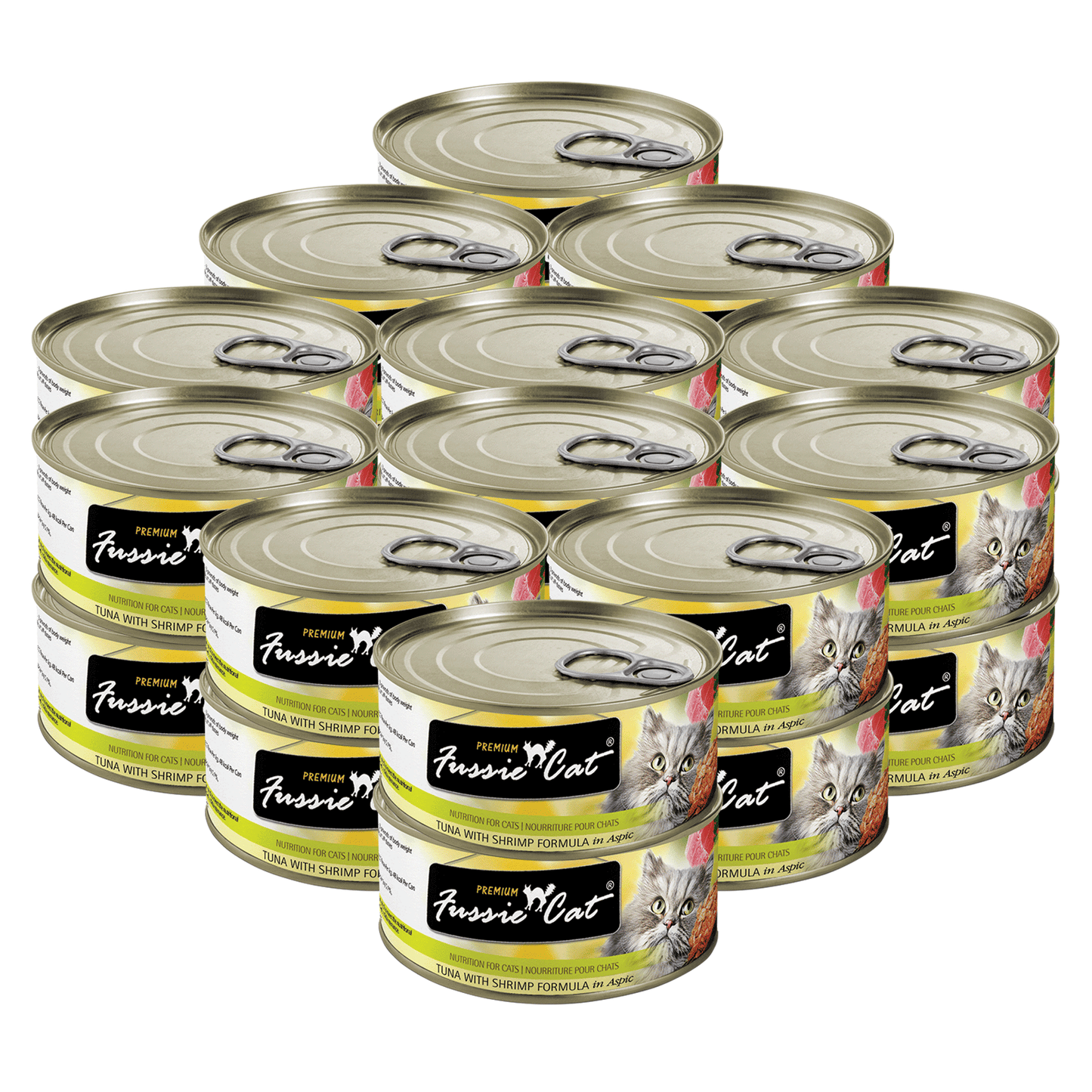 FUSSIE CAT Atún Premium con Camarones en Aspic - Lata para gatos | 2.82 oz