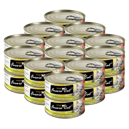 FUSSIE CAT Atún Premium con Camarones en Aspic - Lata para gatos | 2.82 oz