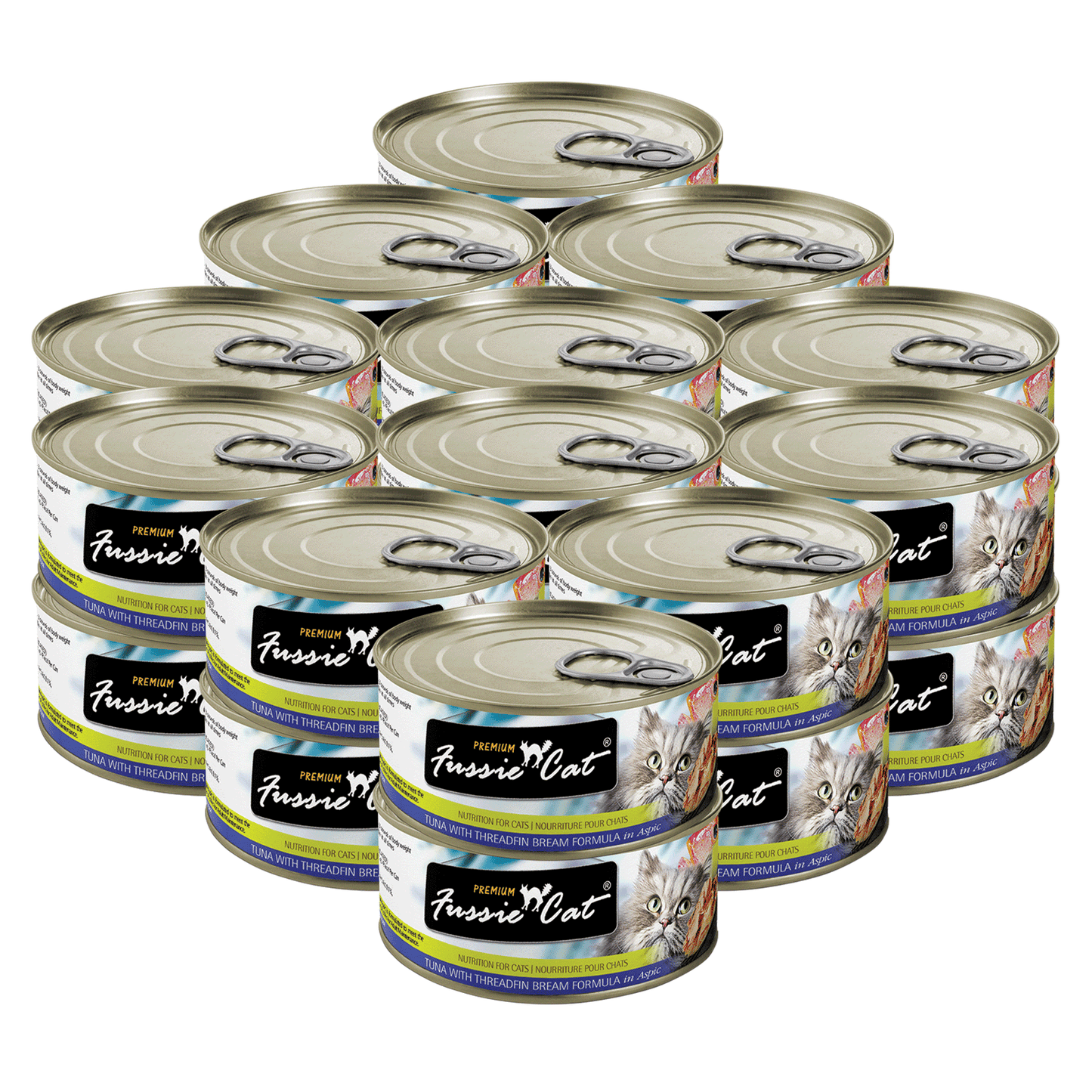 FUSSIE CAT Atún Premium con Pargo Dorado en Aspic - Lata para Gatos | 2.82oz