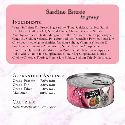 FUSSIE CAT Fine Dining Pate Sardine in Gravy - Cat Can | 2.82oz