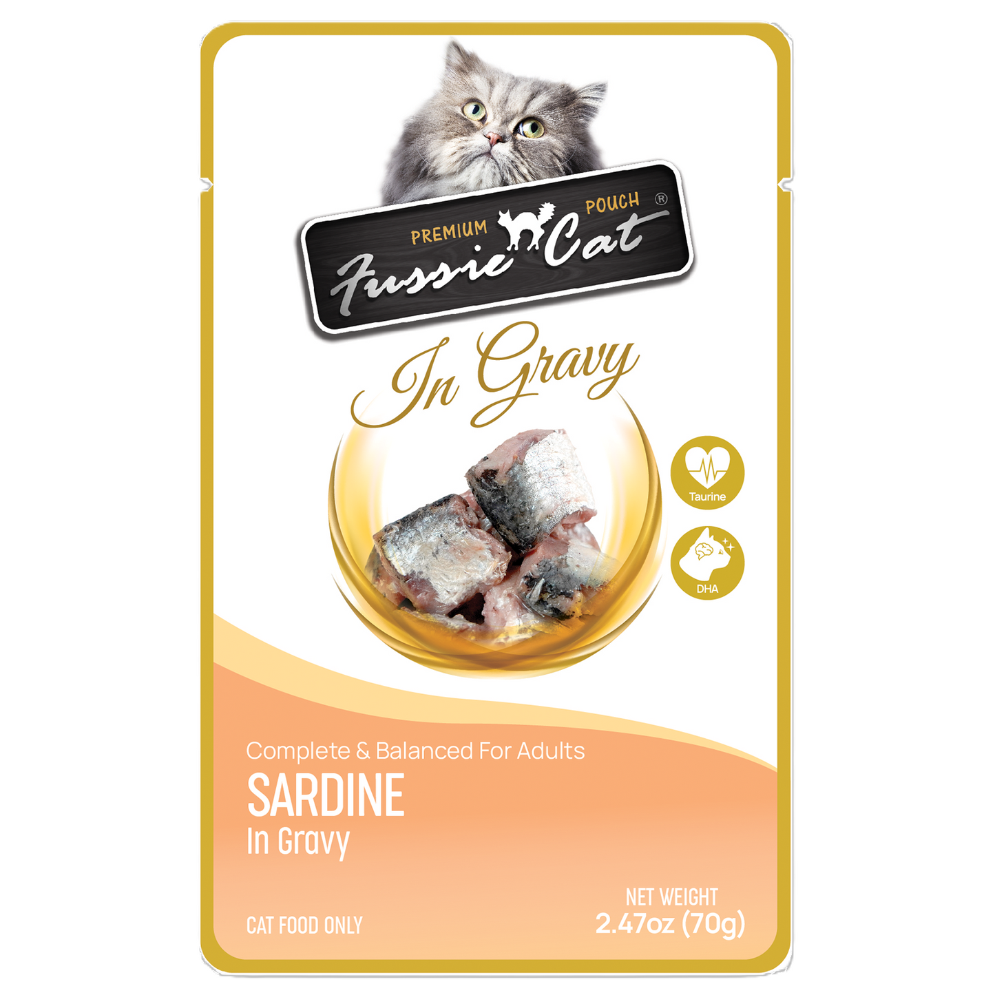 FUSSIE CAT Premium Sardina en Salsa - Pouch para Gatos | 70g
