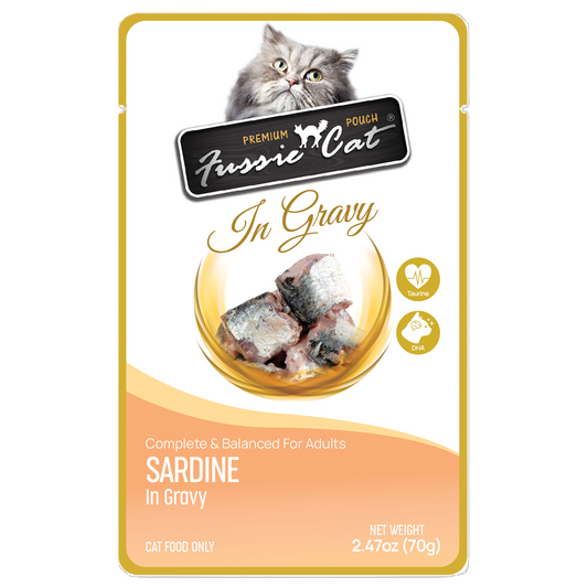 FUSSIE CAT Premium Sardine in Gravy - Cat Pouch | 2.47oz