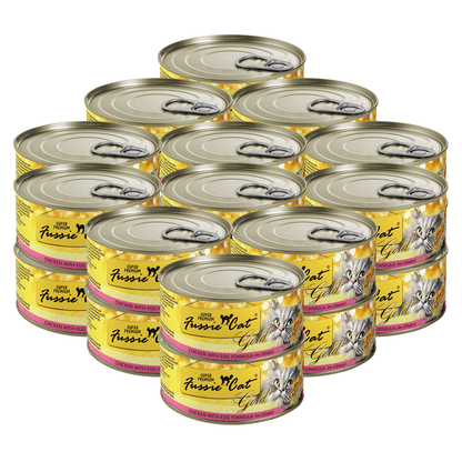 FUSSIE CAT Super Premium Pollo con Huevo en Salsa - Lata para Gatos | 2.82oz