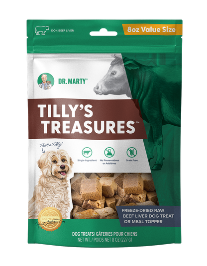DR. MARTY Tilly's Treasures Golosinas de Hígado de Res Liofilizado | 8oz